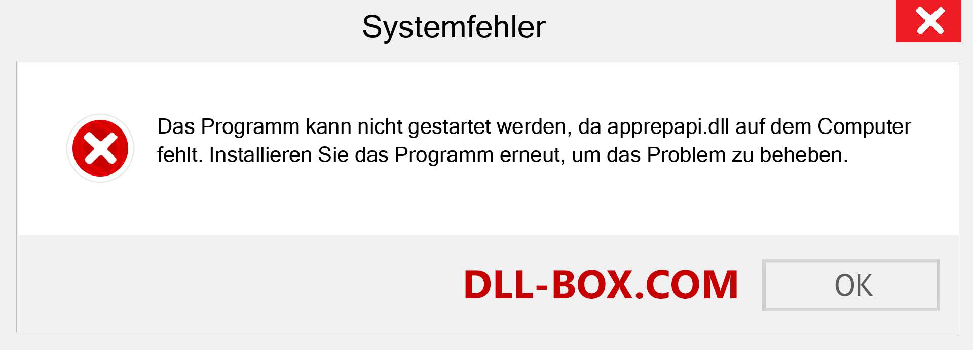 apprepapi.dll-Datei fehlt?. Download für Windows 7, 8, 10 - Fix apprepapi dll Missing Error unter Windows, Fotos, Bildern