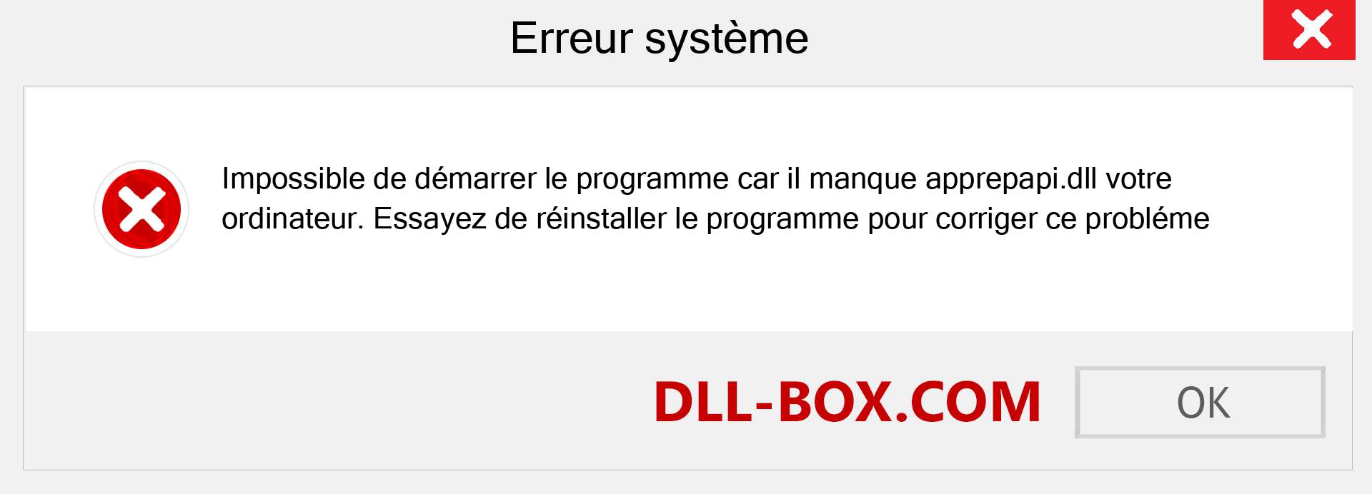 Le fichier apprepapi.dll est manquant ?. Télécharger pour Windows 7, 8, 10 - Correction de l'erreur manquante apprepapi dll sur Windows, photos, images